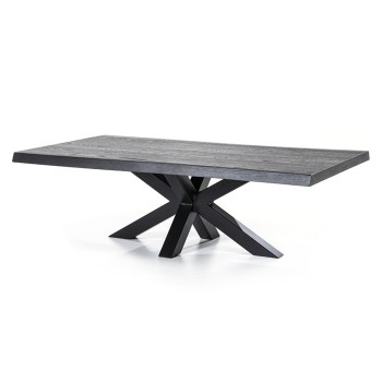  Boomstam salontafel met spinpoot zwart - 130x70 meubelen