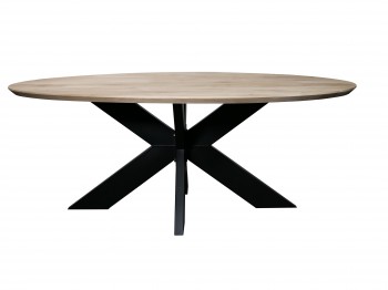  massief ovalen eiken tafel afgeschuind 40 mm meubelen