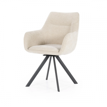 Stoelen Bliss with armrest - taupe BY-BOO