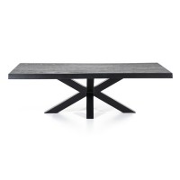 Tafels Boomstam salontafel met spinpoot zwart - 130x70 Eleonora